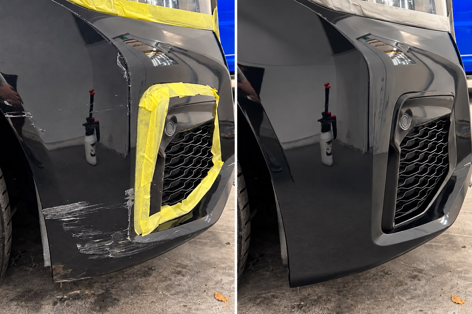 Photo shows Car scratch repairs